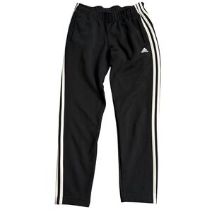 Adidas Mens XS Black White 3-Stripe Tapered Track Pants RN 88387 CA 40312
